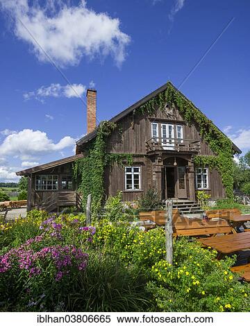 "Cosy guest house, Mostek, Nowe Kielbonki, Piecki, Warmian-Masurian Voivodeship, Poland, Europe" View Large Photo Image Stock Photography - "Cosy guest house, Mostek, Nowe Kielbonki, Piecki, Warmian-Masurian Voivodeship, Poland, Europe". Fotosearch