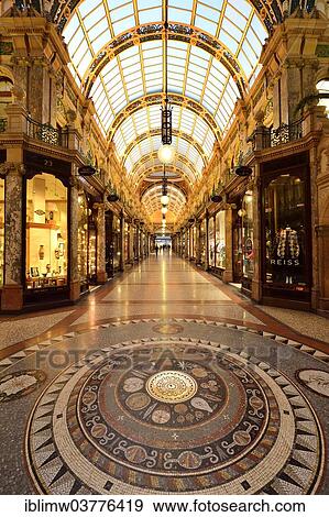 "County Arcade with mosaic floor, Victoria Quarter, Leeds, West Yorkshire, England, United Kingdom, Europe" View Large Photo Image Stock Photo - "County Arcade with mosaic floor, Victoria Quarter, Leeds, West Yorkshire, England, United Kingdom, Europe". Fotosearch