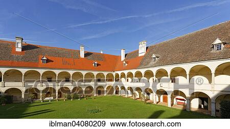 Stock Photo - "Court arcades, Schloss Deutschkreutz castle, Mittelburgenland region, Burgenland, Austria, Europe". Fotosearch