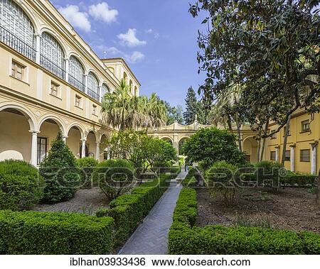 Stock Photograph - "Courtyard, Alcazar Palace, Seville, Andalusia, Spain, Europe". Fotosearch