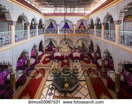 "Courtyard and restaurant of a Riad, Medina, Marrakech, Marrakesh-Tensift-El Haouz, Morocco, Africa" View Large Photo Image Stock Image - "Courtyard and restaurant of a Riad, Medina, Marrakech, Marrakesh-Tensift-El Haouz, Morocco, Africa". Fotosearch