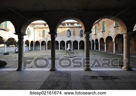 "Courtyard, arcades, Patriarchal Palace, Castello, Venice, Venezia, Veneto, Italy, Europe" View Large Photo Image Picture - "Courtyard, arcades, Patriarchal Palace, Castello, Venice, Venezia, Veneto, Italy, Europe". Fotosearch