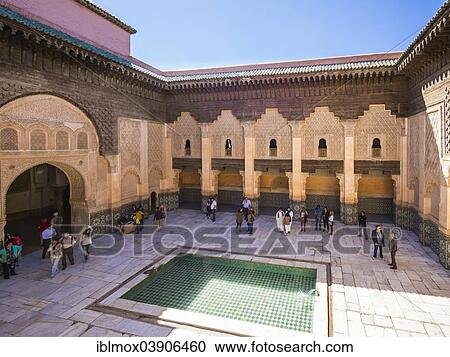 "Courtyard, Ben Youssef Madrasa, historic centre, Marrakech, Marrakech-Tensift-Al Haouz, Morocco, Africa" View Large Photo Image Stock Image - "Courtyard, Ben Youssef Madrasa, historic centre, Marrakech, Marrakech-Tensift-Al Haouz, Morocco, Africa". Fotosearch