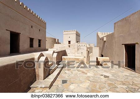 "Courtyard, Nakhl Fort or Husn Al Heem, fortress, historic mudbrick building, Al-Batinah province, Sultanate of Oman, Arabian Peninsula" View Large Photo Image Stock Photograph - "Courtyard, Nakhl Fort or Husn Al Heem, fortress, historic mudbrick building, Al-Batinah province, Sultanate of Oman, Arabian Peninsula". Fotosearch