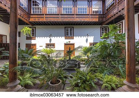 "Courtyard of an old mansion in the historic centre of San Cristobal de La Laguna, San Cristobal de La Laguna, La Laguna, Tenerife, Canary Islands, Spain, Europe" View Large Photo Image Stock Photo - "Courtyard of an old mansion in the historic centre of San Cristobal de La Laguna, San Cristobal de La Laguna, La Laguna, Tenerife, Canary Islands, Spain, Europe". Fotosearch
