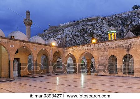 "Courtyard of Dergah Mosque, Mevlid-i Halil Camii, Sanliurfa, Urfa, Sanliurfa, Southeastern Anatolia, Anatolia, Turkey, Asia" View Large Photo Image Stock Image - "Courtyard of Dergah Mosque, Mevlid-i Halil Camii, Sanliurfa, Urfa, Sanliurfa, Southeastern Anatolia, Anatolia, Turkey, Asia". Fotosearch