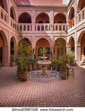 "Courtyard of Riad, Medina, Marrakech, Marrakesh-Tensift-El Haouz, Morocco, Africa" View Large Photo Image Stock Photograph - "Courtyard of Riad, Medina, Marrakech, Marrakesh-Tensift-El Haouz, Morocco, Africa". Fotosearch