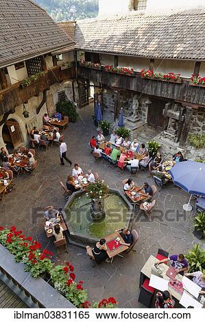"Courtyard of Schattenburg Castle with a restaurant, Feldkirch, Vorarlberg, Austria, Europe" View Large Photo Image Stock Photography - "Courtyard of Schattenburg Castle with a restaurant, Feldkirch, Vorarlberg, Austria, Europe". Fotosearch