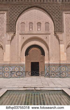 "Courtyard of the Ali Ben Youssef Madrasa, historic center, Marrakesh, Marrakesh-Tensift-El Haouz region, Morocco, Africa" View Large Photo Image Stock Photo - "Courtyard of the Ali Ben Youssef Madrasa, historic center, Marrakesh, Marrakesh-Tensift-El Haouz region, Morocco, Africa". Fotosearch