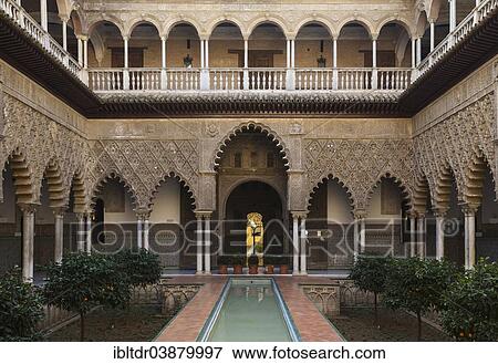 "Courtyard of the Maidens, Patio de las Doncellas, Alcazar of Seville, Seville province, Andalusia, Spain, Europe" View Large Photo Image Stock Photo - "Courtyard of the Maidens, Patio de las Doncellas, Alcazar of Seville, Seville province, Andalusia, Spain, Europe". Fotosearch