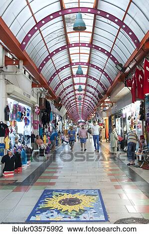 Stock Image - "Covered mall, historic center, Marmaris, Provinz Mugla, Aegais, Turkey, Asia". Fotosearch