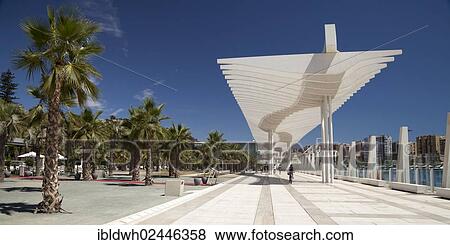 "Covered promenade of El Palmeral de las Sorpresas at the port, Malaga, Andalusia, Spain, Europe, PublicGround, Europe" View Large Photo Image Stock Photo - "Covered promenade of El Palmeral de las Sorpresas at the port, Malaga, Andalusia, Spain, Europe, PublicGround, Europe". Fotosearch