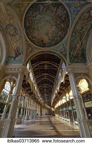 "Covered walkway with a ceiling mural, New Colonnade, Nova kolonada, Marianske Lazne, Karlovy Vary Region, Bohemia, Czech Republic, Europe" View Large Photo Image Stock Photography - "Covered walkway with a ceiling mural, New Colonnade, Nova kolonada, Marianske Lazne, Karlovy Vary Region, Bohemia, Czech Republic, Europe". Fotosearch