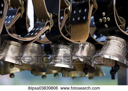 Stock Photograph - "Cowbells, Almabtrieb cattle drive, Soll, North Tyrol, Austria, Europe". Fotosearch