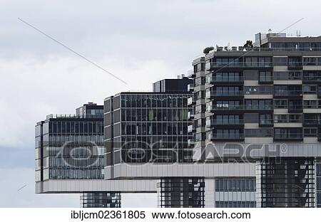 Stock Photography - "Crane Buildings, Cologne, North Rhine-Westphalia, Germany, Europe". Fotosearch