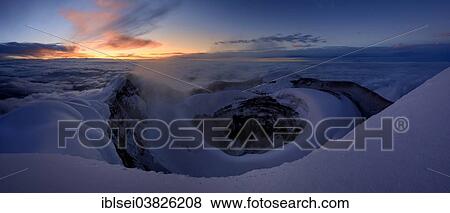 "Crater of Cotopaxi Volcano at sunrise, Quito, Ecuador, South America" View Large Photo Image Stock Photo - "Crater of Cotopaxi Volcano at sunrise, Quito, Ecuador, South America". Fotosearch