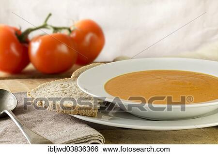 Cream of tomato soup View Large Photo Image Stock Photograph - Cream of tomato soup. Fotosearch