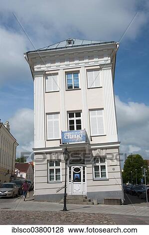 Stock Photo - "Crooked House, art museum, Tartu, Estonia, Baltic States, Europe". Fotosearch