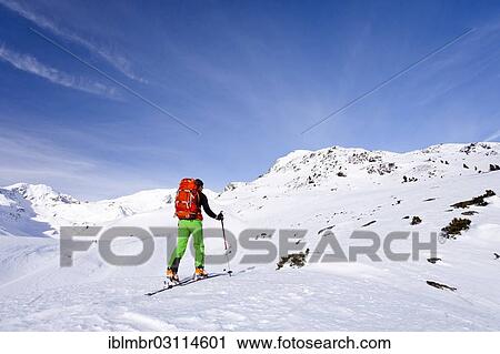 "Cross-country skier ascending the Kalfanwand Mountain, summit of Kalfanwand Mountain at the rear, oberhalb vom Zufritt See, Martelltal, South Tyrol province, Trentino-Alto Adige, Italy, Europe" View Large Photo Image Stock Image - "Cross-country skier ascending the Kalfanwand Mountain, summit of Kalfanwand Mountain at the rear, oberhalb vom Zufritt See, Martelltal, South Tyrol province, Trentino-Alto Adige, Italy, Europe". Fotosearch