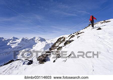 "Cross-country skier ascending the Kalfanwand Mountain, Koenig und Ortler Mountains at the rear, oberhalb vom Zufritt See, Martelltal, South Tyrol province, Trentino-Alto Adige, Italy, Europe" View Large Photo Image Stock Image - "Cross-country skier ascending the Kalfanwand Mountain, Koenig und Ortler Mountains at the rear, oberhalb vom Zufritt See, Martelltal, South Tyrol province, Trentino-Alto Adige, Italy, Europe". Fotosearch