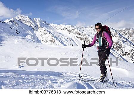 "Cross-country skier ascending Wurzer Alpenspitz Mountain in the Ridnauntal Valley, Alto Adige, Italy, Europe" View Large Photo Image Stock Photo - "Cross-country skier ascending Wurzer Alpenspitz Mountain in the Ridnauntal Valley, Alto Adige, Italy, Europe". Fotosearch
