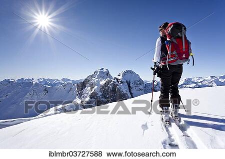 "Cross country skier on Cima Undici Mountain, overlooking Cima Valacia Mountain, Trentino Province, Trentino-Alto Adige, Italy, Europe" View Large Photo Image Stock Photo - "Cross country skier on Cima Undici Mountain, overlooking Cima Valacia Mountain, Trentino Province, Trentino-Alto Adige, Italy, Europe". Fotosearch