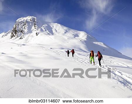 "Cross-country skiers ascending a mountain, oberhalb von Bichl, Ratschings, South Tyrol province, Trentino-Alto Adige, Italy, Europe" View Large Photo Image Stock Photo - "Cross-country skiers ascending a mountain, oberhalb von Bichl, Ratschings, South Tyrol province, Trentino-Alto Adige, Italy, Europe". Fotosearch