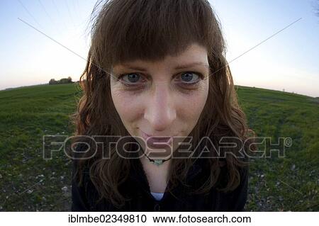 "Cross-eyed woman, distorted portrait" View Large Photo Image Stock Image - "Cross-eyed woman, distorted portrait". Fotosearch