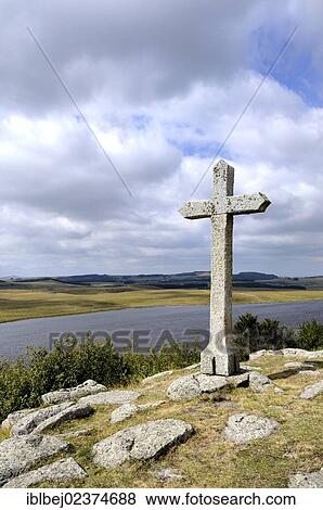 "Cross in the middle of the fields, Saint Andeol lake, Way of St James to Santiago de Compostela, Lozere, Aubrac, France, Europe" View Large Photo Image Stock Photo - "Cross in the middle of the fields, Saint Andeol lake, Way of St James to Santiago de Compostela, Lozere, Aubrac, France, Europe". Fotosearch