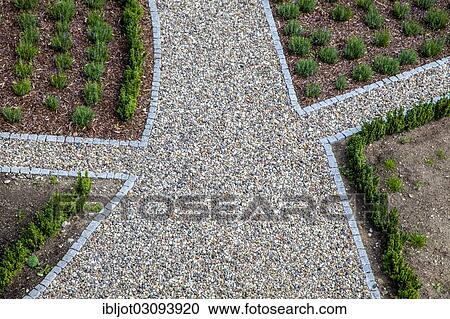"Crossroads of graveled paths in an ornamental garden, Germany, Europe" View Large Photo Image Stock Image - "Crossroads of graveled paths in an ornamental garden, Germany, Europe". Fotosearch