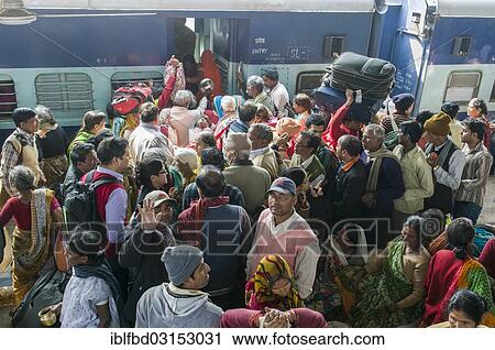 "Crowds of people pushing inside a train, on a platform of the railway station, Allahabad, Uttar Pradesh, India, Asia" View Large Photo Image Stock Image - "Crowds of people pushing inside a train, on a platform of the railway station, Allahabad, Uttar Pradesh, India, Asia". Fotosearch