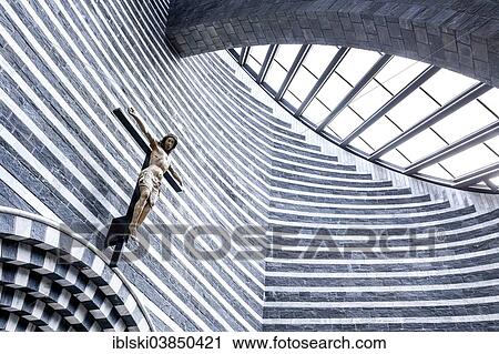 "Crucifix, interior view, granite Church of San Giovanni Battista, modern church designed by architect Mario Botta, completed in 1997, Mogno, canton of Ticino, Switzerland, Europe" View Large Photo Image Stock Image - "Crucifix, interior view, granite Church of San Giovanni Battista, modern church designed by architect Mario Botta, completed in 1997, Mogno, canton of Ticino, Switzerland, Europe". Fotosearch