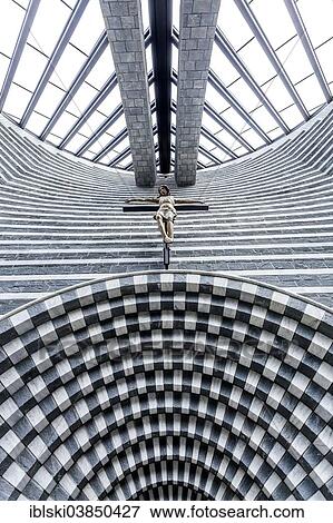 "Crucifix, interior view, granite Church of San Giovanni Battista, modern church designed by architect Mario Botta, completed in 1997, Mogno, canton of Ticino, Switzerland, Europe" View Large Photo Image Stock Photo - "Crucifix, interior view, granite Church of San Giovanni Battista, modern church designed by architect Mario Botta, completed in 1997, Mogno, canton of Ticino, Switzerland, Europe". Fotosearch