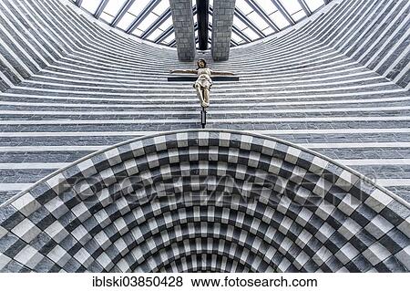 "Crucifix, interior view, granite Church of San Giovanni Battista, modern church designed by architect Mario Botta, completed in 1997, Mogno, canton of Ticino, Switzerland, Europe" View Large Photo Image Stock Photo - "Crucifix, interior view, granite Church of San Giovanni Battista, modern church designed by architect Mario Botta, completed in 1997, Mogno, canton of Ticino, Switzerland, Europe". Fotosearch