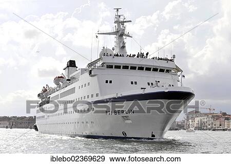 Stock Photo - "Cruise liner FTI BERLIN, 139m, 456 passengers, built in 1980 as MS BERLIN, Venice, Veneto, Italy, Europe". Fotosearch
