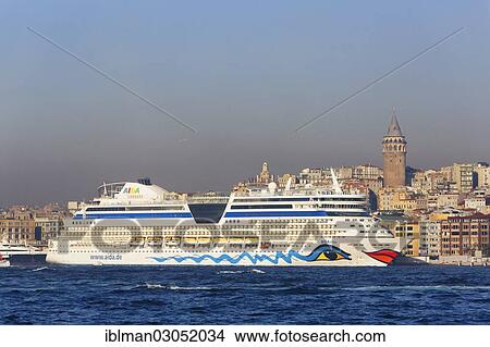"Cruise ship, AIDA diva, at Beyoglu on Bosphorus, Galata Tower, right, Europe, Istanbul, European side, Istanbul Province, Turkey, European side, Europe" View Large Photo Image Picture - "Cruise ship, AIDA diva, at Beyoglu on Bosphorus, Galata Tower, right, Europe, Istanbul, European side, Istanbul Province, Turkey, European side, Europe". Fotosearch