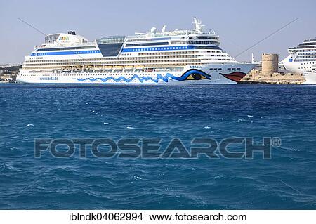 "Cruise ship Aida Diva in the harbour of Rhodes, Dodecanese, South Aegean, Greece, Europe" View Large Photo Image Picture - "Cruise ship Aida Diva in the harbour of Rhodes, Dodecanese, South Aegean, Greece, Europe". Fotosearch