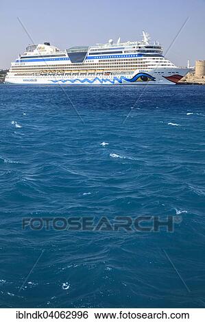 "Cruise ship Aida Diva in the harbour of Rhodes, Dodecanese, South Aegean, Greece, Europe" View Large Photo Image Stock Photograph - "Cruise ship Aida Diva in the harbour of Rhodes, Dodecanese, South Aegean, Greece, Europe". Fotosearch