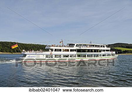 "Cruise ship, Bigge Reservoir, Sondern, Ebbegebirge nature park, Sauerland region, North Rhine-Westphalia, Germany, Europe, PublicGround, Europe" View Large Photo Image Stock Photo - "Cruise ship, Bigge Reservoir, Sondern, Ebbegebirge nature park, Sauerland region, North Rhine-Westphalia, Germany, Europe, PublicGround, Europe". Fotosearch