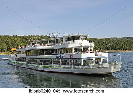 "Cruise ship, Bigge Reservoir, Sondern, Ebbegebirge nature park, Sauerland region, North Rhine-Westphalia, Germany, Europe, PublicGround, Europe" View Large Photo Image Stock Photography - "Cruise ship, Bigge Reservoir, Sondern, Ebbegebirge nature park, Sauerland region, North Rhine-Westphalia, Germany, Europe, PublicGround, Europe". Fotosearch