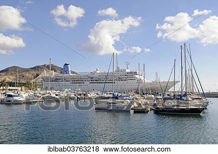 "Cruise ship, boats, harbour, Cartagena, Murcia Region, Spain, Europe" View Large Photo Image Stock Photo - "Cruise ship, boats, harbour, Cartagena, Murcia Region, Spain, Europe". Fotosearch