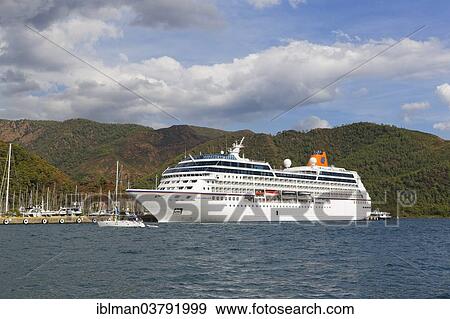 Stock Photo - "Cruise ship """"Columbus 2"""", Marmaris, Mugla Province, Aegean, Turkey, Asia". Fotosearch