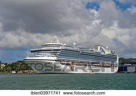 "Cruise ship Emerald Princess, Castries, Saint Lucia, Caribbean, North America" View Large Photo Image Stock Image - "Cruise ship Emerald Princess, Castries, Saint Lucia, Caribbean, North America". Fotosearch