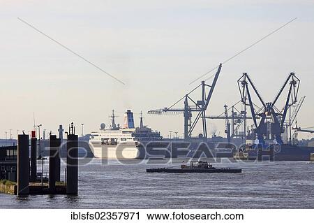 "Cruise ship entering the Port of Hamburg, Cruise Days, 17. 08. -19. 08. 2012, cranes in the harbor, Hanseatic City of Hamburg, Germany, Europe" View Large Photo Image Stock Image - "Cruise ship entering the Port of Hamburg, Cruise Days, 17. 08. -19. 08. 2012, cranes in the harbor, Hanseatic City of Hamburg, Germany, Europe". Fotosearch