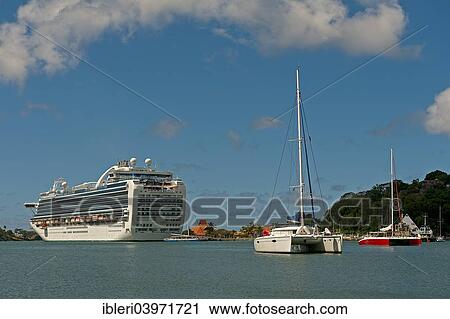 "Cruise ship in Castries harbour, Charlotte, Castries, Saint Lucia, North America" View Large Photo Image Stock Image - "Cruise ship in Castries harbour, Charlotte, Castries, Saint Lucia, North America". Fotosearch