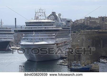 "Cruise ship in the harbour, Valletta, Malta, Europe" View Large Photo Image Stock Photo - "Cruise ship in the harbour, Valletta, Malta, Europe". Fotosearch