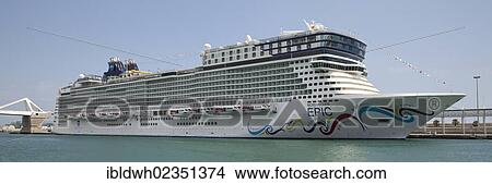 "Cruise ship, Norwegian Epic from the Norwegian Cruise Line in Port Vell, Barcelona, Catalonia, Spain, Europe" View Large Photo Image Picture - "Cruise ship, Norwegian Epic from the Norwegian Cruise Line in Port Vell, Barcelona, Catalonia, Spain, Europe". Fotosearch