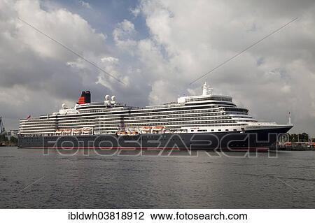 "Cruise ship Queen Elizabeth, harbour, Warnemuende, Rostock, Mecklenburg-Vorpommern, Germany, Europe" View Large Photo Image Stock Image - "Cruise ship Queen Elizabeth, harbour, Warnemuende, Rostock, Mecklenburg-Vorpommern, Germany, Europe". Fotosearch