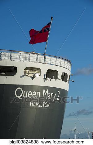 Stock Photo - "Cruise ship Queen Mary 2, Hamburg, Germany, Europe". Fotosearch
