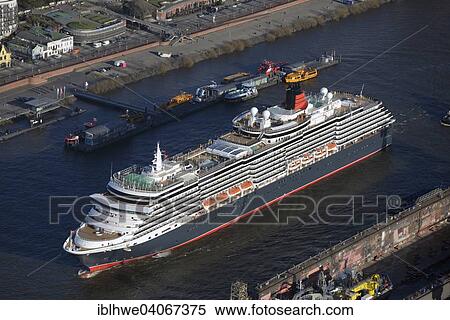 "Cruise ship Queen Victoria on the Elbe, Hamburg, Germany, Europe" View Large Photo Image Stock Photography - "Cruise ship Queen Victoria on the Elbe, Hamburg, Germany, Europe". Fotosearch